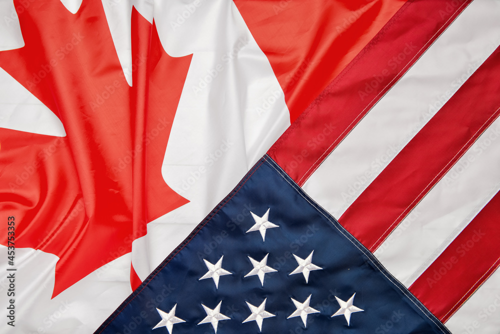 Flags of Canada and USA as background Stock Photo | Adobe Stock