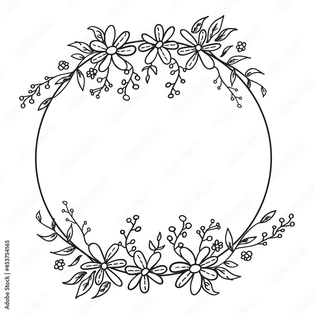 Floral Frame Design. Vector illustration.