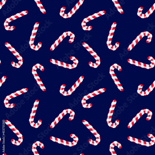 merry christmas and happy new year winter seasonal xmas seamless pattern with candy canes  endless repeatable textue   vector illustration graphic