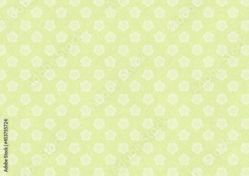 梅模様のある白金色の和紙素材