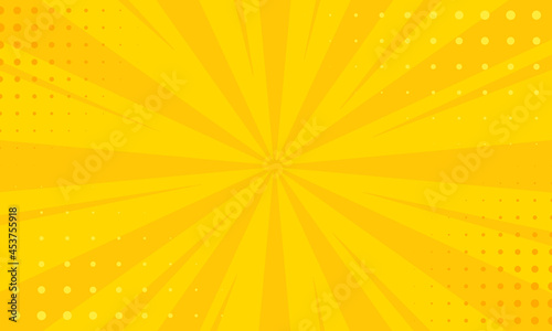 Sztuka tło żółte pop-artu. Ilustracja wektorowa transparent