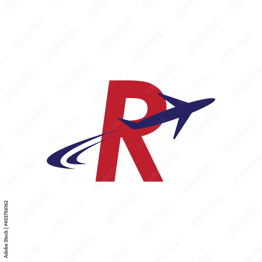 Plane with initial letter Travel logo