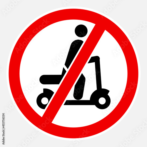 Access forbidden to electric scooter vector sign