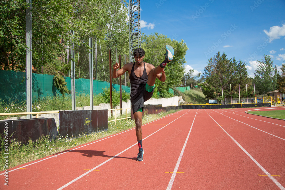 young african american man practicing running young african american man practicing running
