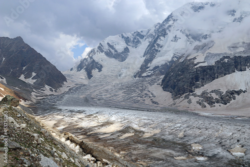Bezengi glacier and the glacial landscape. Main Caucasian Range.  Small Himalayas   Bezengi Wall  Kabardino-Balkaria  Russia.
