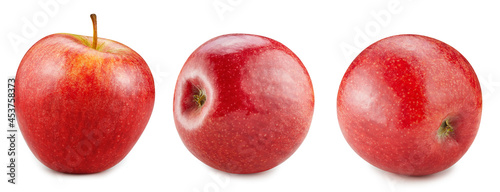 Fresh red apple whole isolated on white background