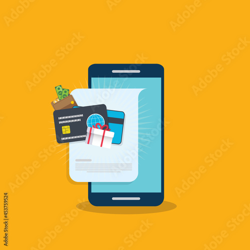 Free Download Smart phone notification with gift box, money, present and cash. Online award or bonus achievement as giveaway. - GFXLoad