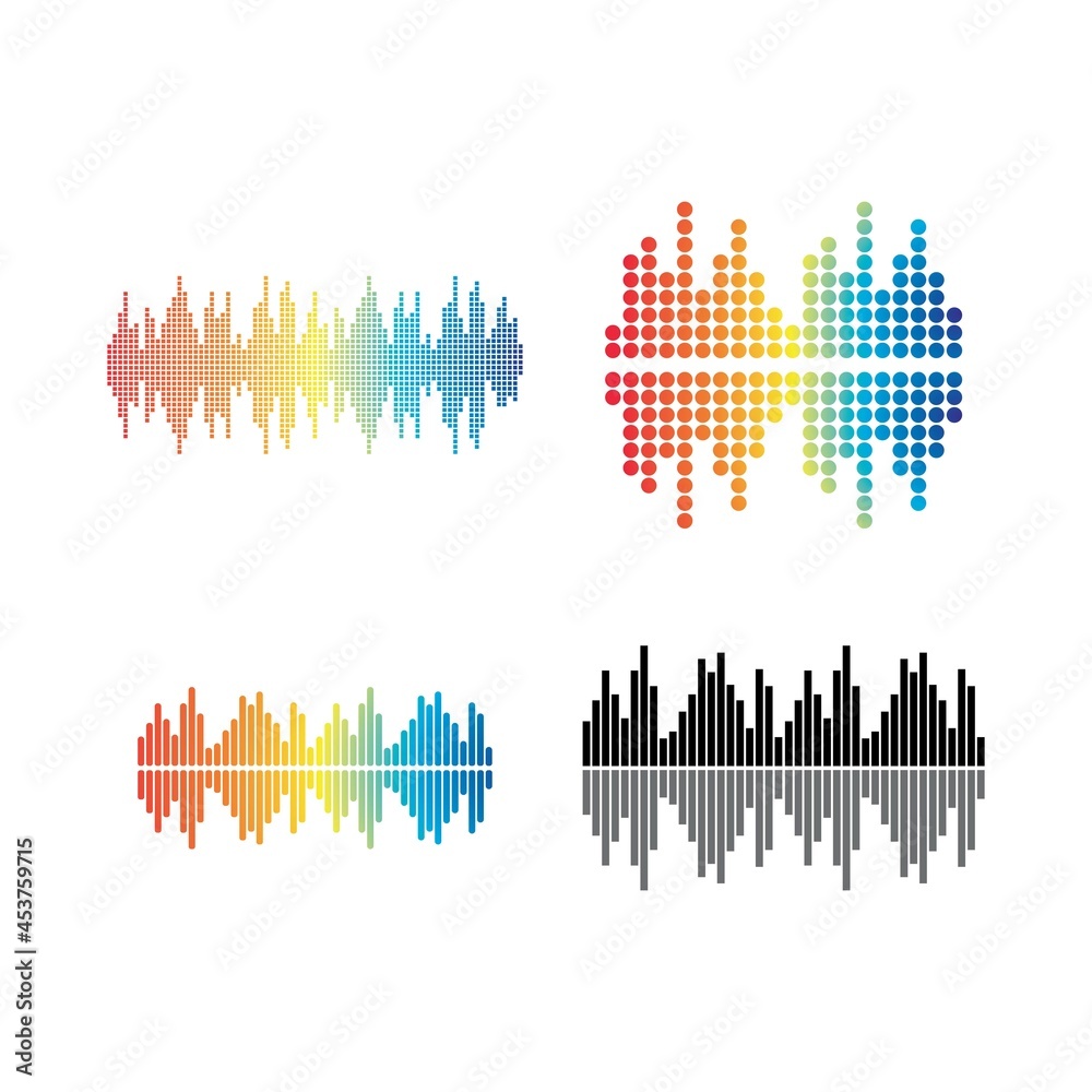 Obraz premium Set of Sound wave
