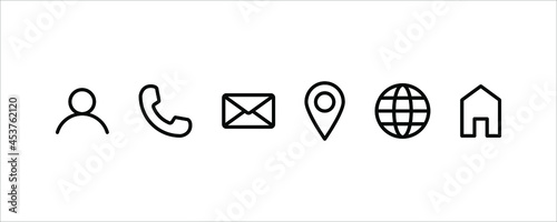Business card icon set. Collection of business card icon vector illustration on white background