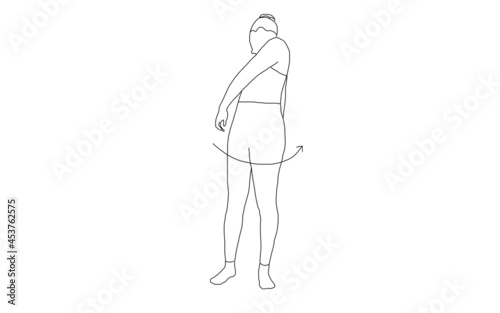 Yoga, sport, sway back, dynamic standing twist