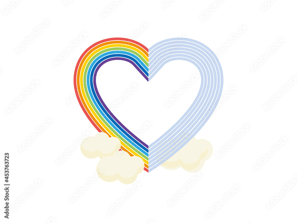 虹のハートフレーム Stock Illustration Adobe Stock