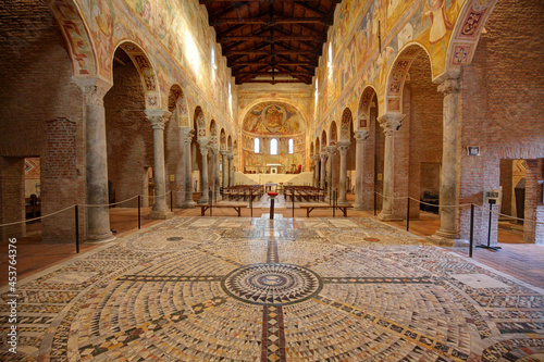 Interior of Pomposa Abbey, Codigoro, Italy photo