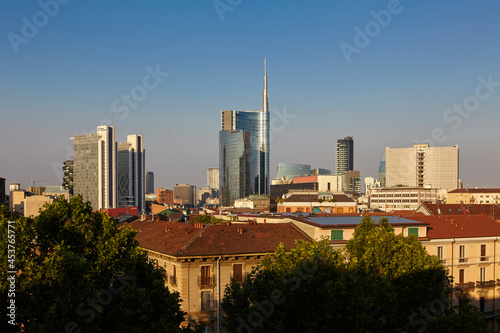 View of Unicredit Tower in Porta Nuova district, Milan, Italy photo