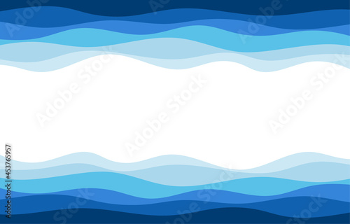 Abstract patterns of the deep blue sea ocean wave banner border frame vector background
