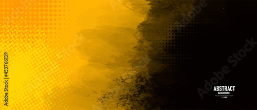 Black and Yellow abstract background with grunge texture. Vector illustration	