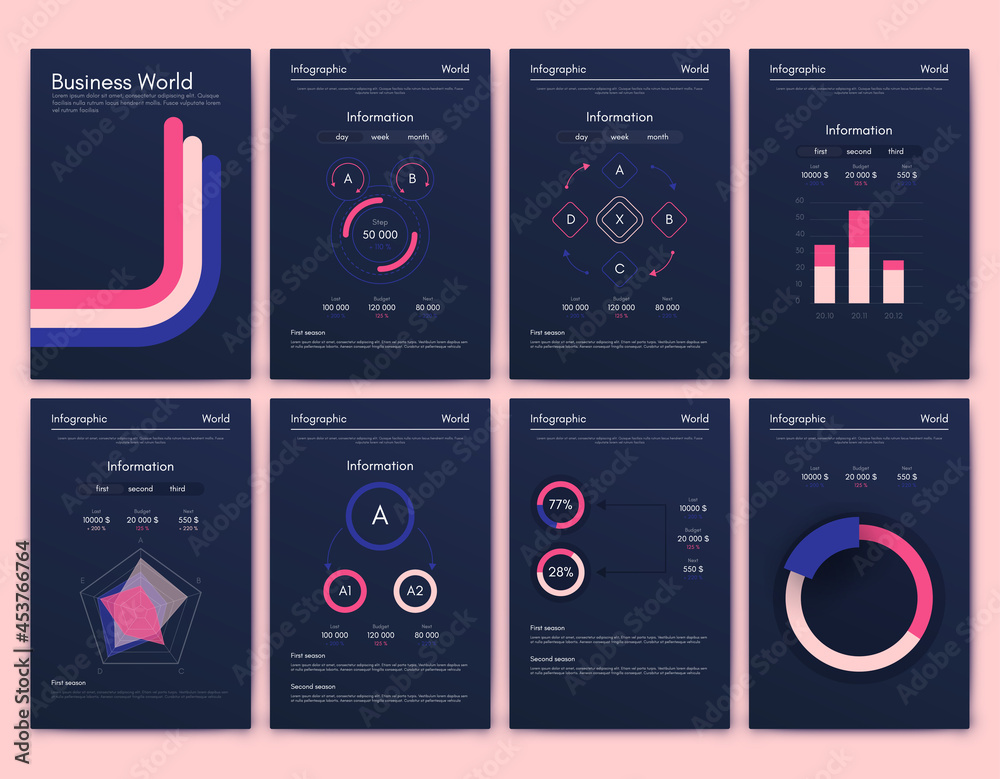 Fototapeta premium Vector graphics infographics with mobile phone. Template for creating mobile applications, workflow layout, diagram, banner, web design, business reports