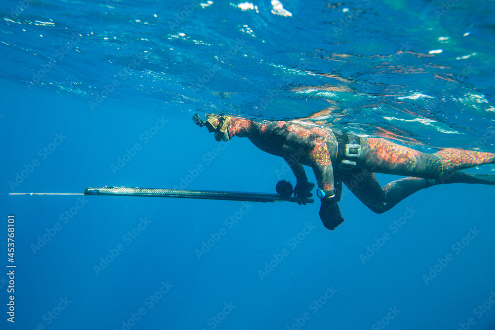 spearfishing in ocean