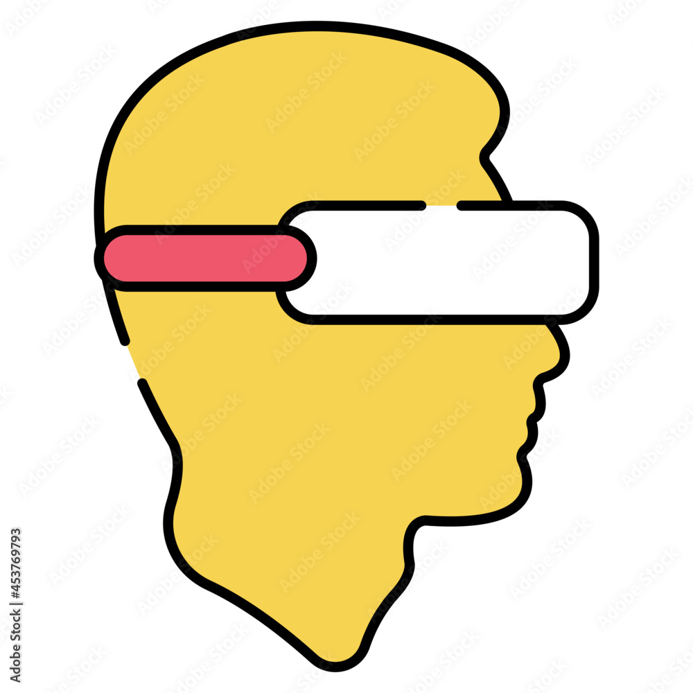 Eyewear accessory icon, flat design of vr headset Eyewear accessory icon, flat design of vr headset