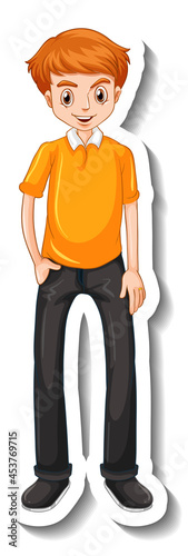 A sticker template with a man in standing pose