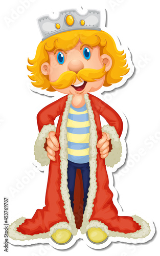 King with red robe cartoon character sticker