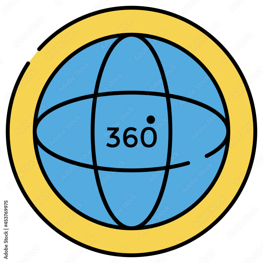 A creative design icon of 360 degree view A creative design icon of 360 degree view