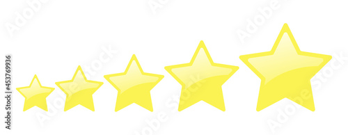 Vector set of gold rating stars. Illustration.