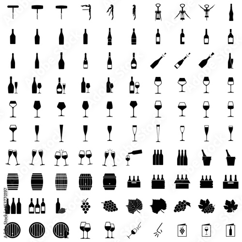 Collection de pictogramme Vin et Champagne