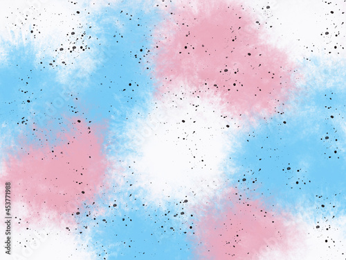 Abstract textured effect stain or splash on blue, pink and white watercolor. Illustration banner for Transgender Day of Remembrance backdrop, November 20