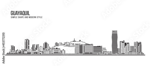 Cityscape Building Abstract Simple shape and modern style art Vector design - Guayaquil
