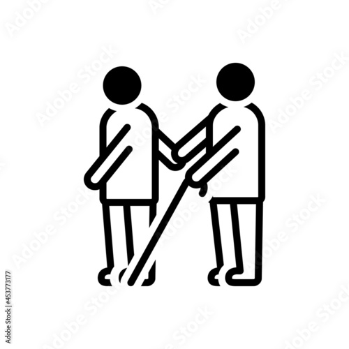 Black solid icon for blind