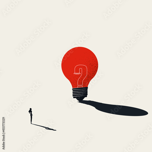 Brainstorming and business creativity vector concept. Symbol of creative thinking, innovation. Minimal illustration.