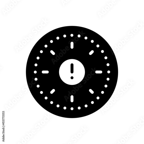 Black solid icon for delay