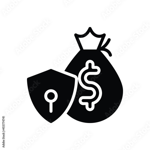Black solid icon for retain