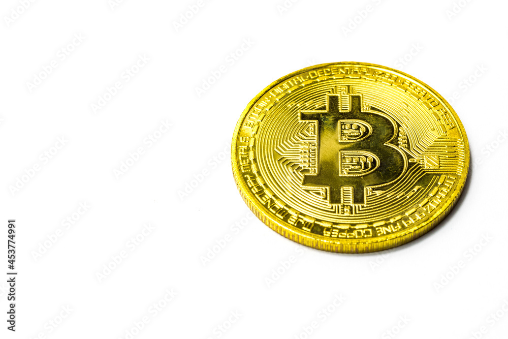 Crypto currency, bitcoin coin finance, isolated on white background Crypto currency, bitcoin coin finance, isolated on white background