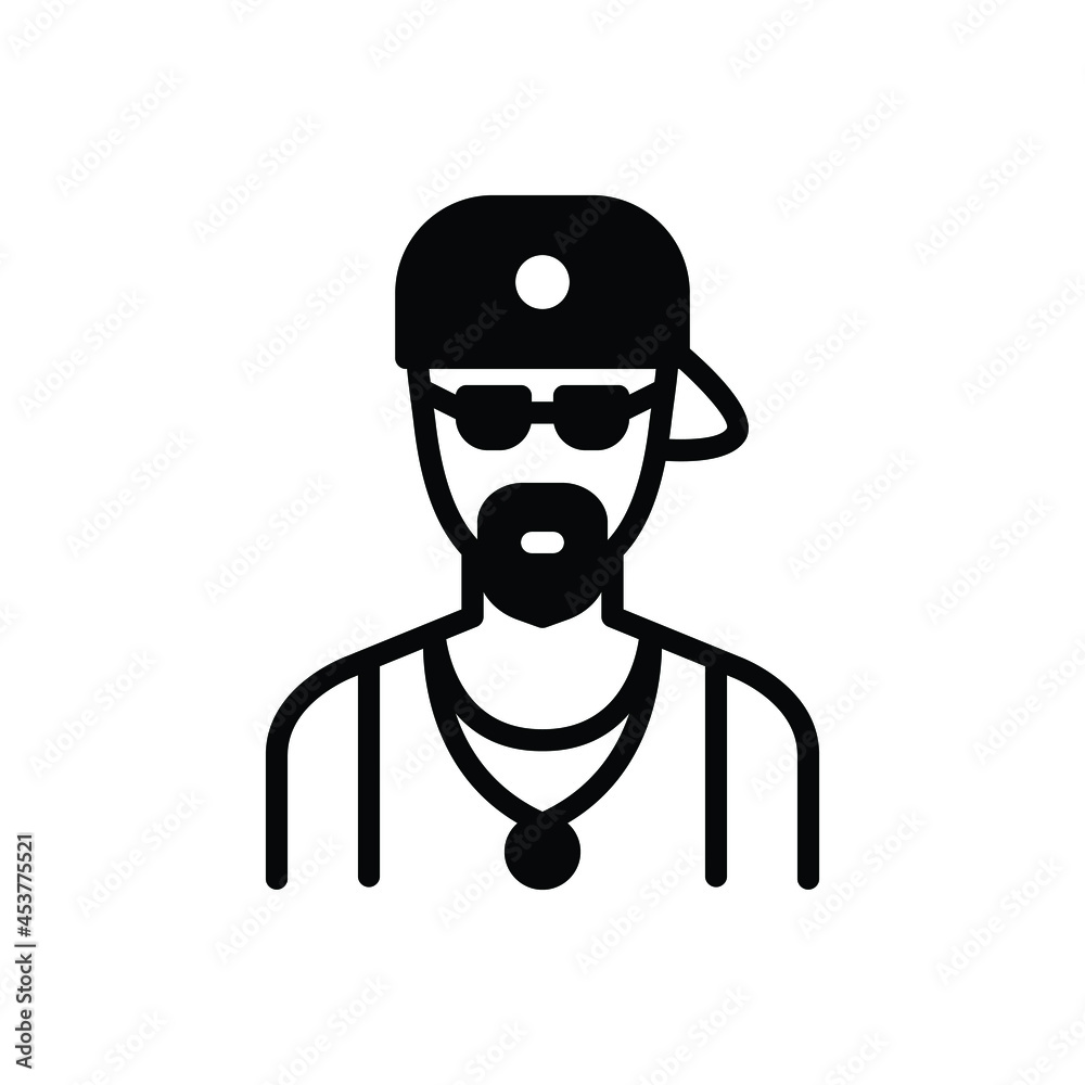 Fototapeta premium Black solid icon for rap