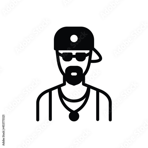 Black solid icon for rap