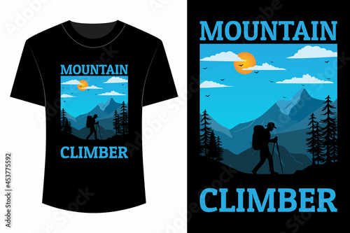 Mountain climber t shirt design vintage retro