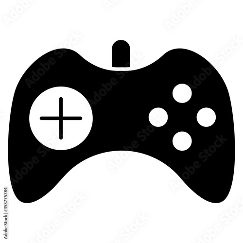 A game controller device, solid design icon of gamepad