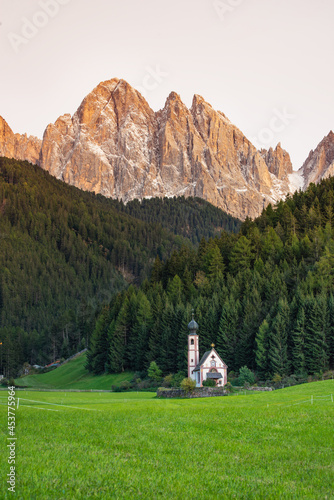 Santa Maddalena, Val di Funes, Italy. Most popular place in Italy. Classical ...