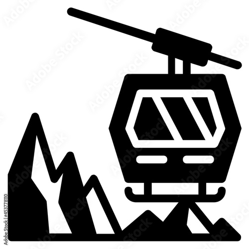 cable car glyph icon