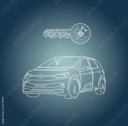 car key illustration