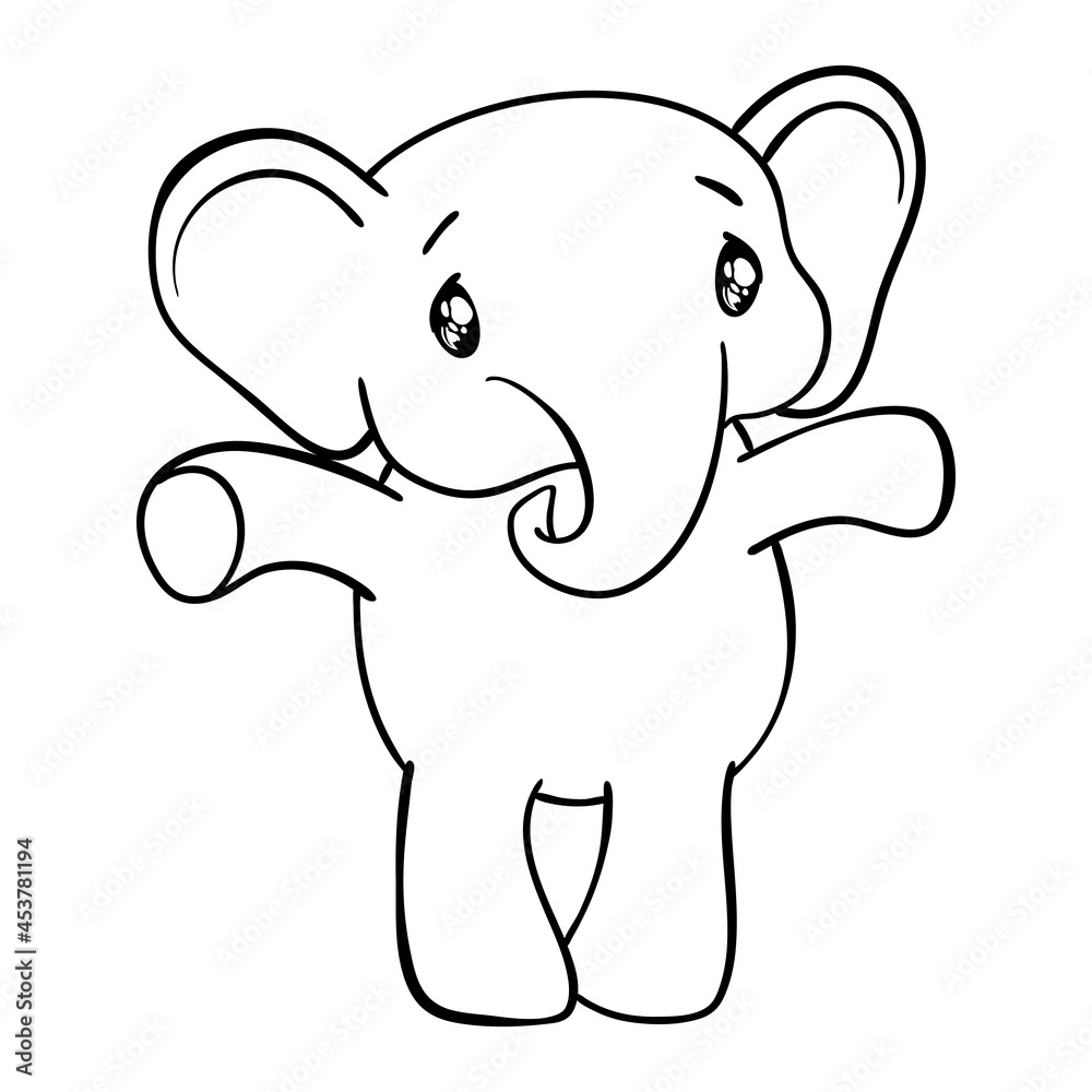 Sketch cartoon elephant.