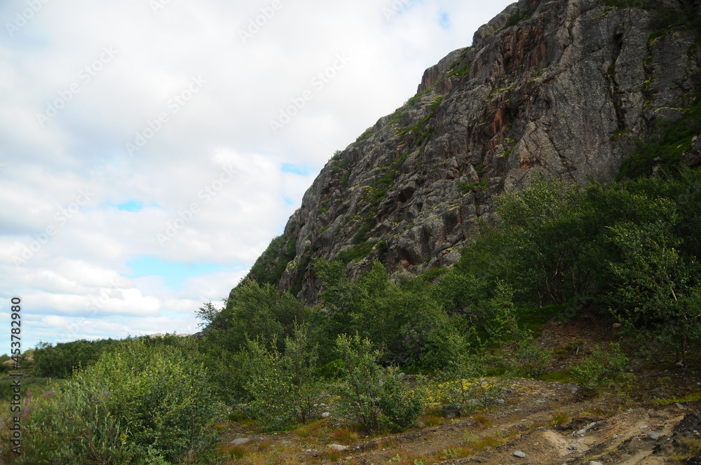 Karelia, mountain, rock, landscape, sky, nature, mountains, stone, rocks, cliff, travel, hill, summer, canyon, cloud, clouds,  view, cliffs, peak, high, gorge, outdoors, grass, rocky, north summer, tu
