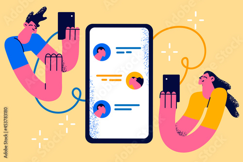 Online communication and chat concept