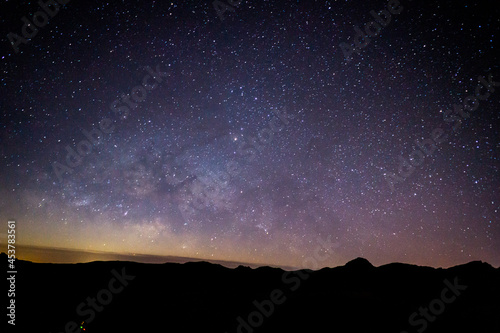 Sky with many stars, with milky way, on the Teide