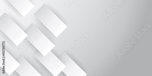 Abstract white square shape with futuristic concept background © Salman