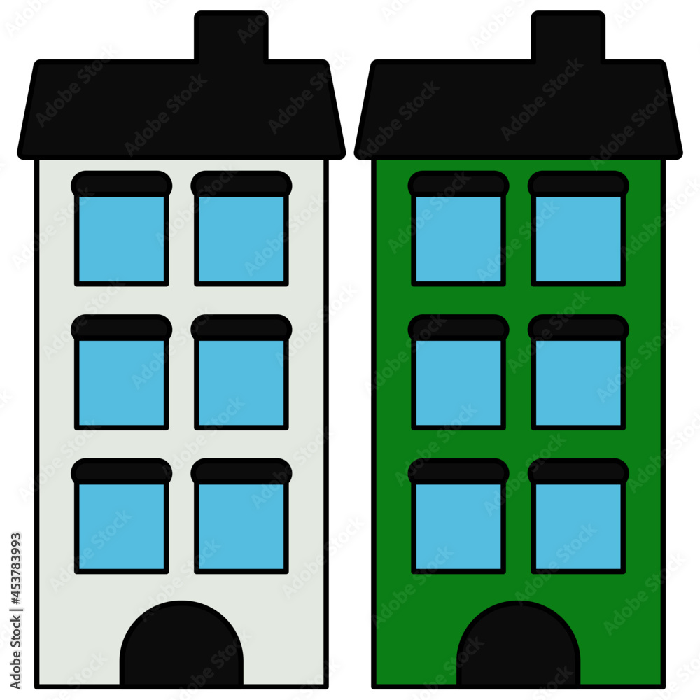 A unique design icon of city building A unique design icon of city building