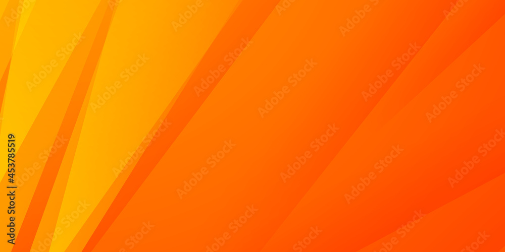 Minimal orange and yellow geometric background. Orange elements with fluid gradient and arrow. Dynamic shapes composition. Suit for poster, social media template, cover, annual report, business report