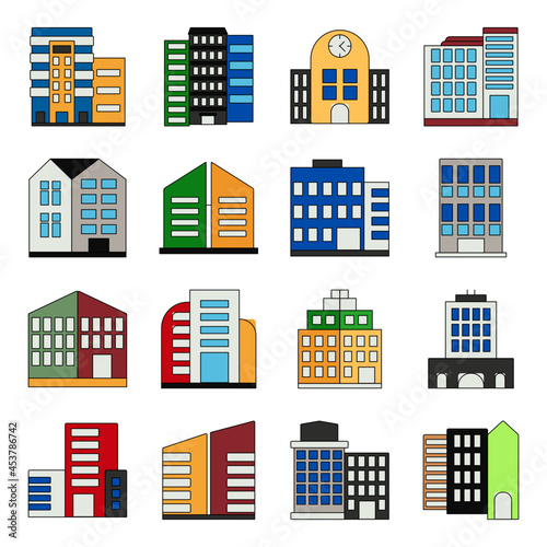 Pack of Cityscape Flat Icons 