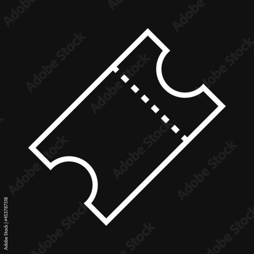 ticket vector icon on grey background
